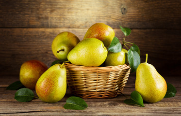 still life with fresh pears