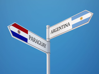 Paraguay Argentina  Sign Flags Concept