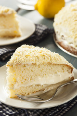 Homemade Lemon Cake with Cream Frosting