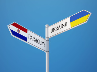 Paraguay Ukraine  Sign Flags Concept