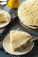 Homemade Lemon Cake with Cream Frosting
