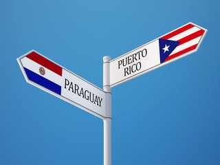 Paraguay Puerto Rico  Sign Flags Concept