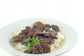 Portabella Mushrooms and Rice