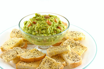 Homemade Guacamole With Fresh Made Crostini's