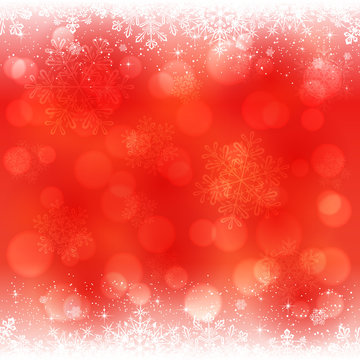 Red snowflakes background