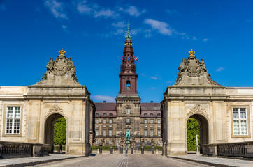 Fototapeta na wymiar Entrance to Christiansborg Palace in Copenhagen, Denmark