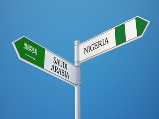 Fototapeta premium Saudi Arabia Nigeria Sign Flags Concept