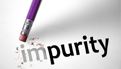 Eraser changing the word Impurity for Purity