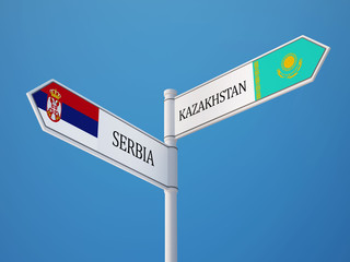 Kazakhstan South Africa  Sign Flags Concept