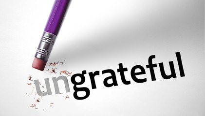 Eraser changing the word Ungrateful for grateful - 66680112