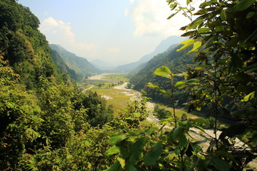 Seti river valley and Phedi village-Nepal. 0465