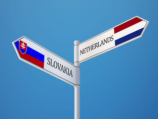 Slovakia Netherlands  Sign Flags Concept