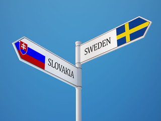 Slovakia Sweden  Sign Flags Concept