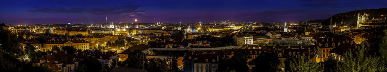 Fototapeta na wymiar Prague panorama at night, Czech Republic.