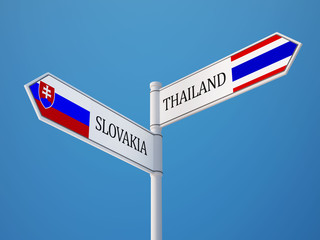 Thailand Slovakia  Sign Flags Concept