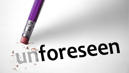 Eraser changing the word Unforseen for Forseen