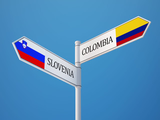 Slovenia Colombia  Sign Flags Concept