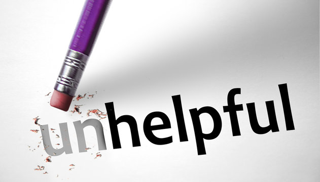 Eraser changing the word Unhelpful for Helpful