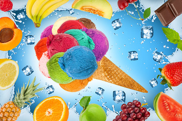 ice cream fruit concept