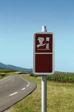 route des vins alsace d&eacute;tourage panneau