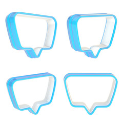Text bubble shaped frame isolated