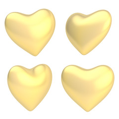 Glossy heart shape isolated