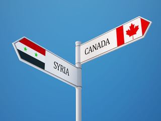 Syria Canada  Sign Flags Concept
