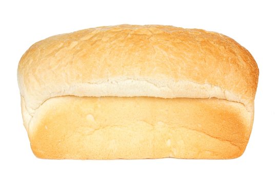 Loaf of white bread isolated on a white background