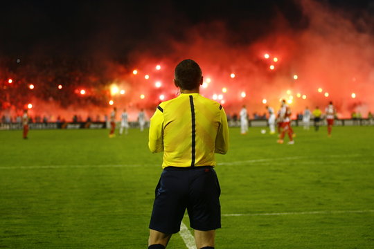 Soccer match between Partizan and Red Star