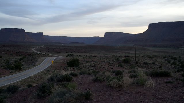Route 128 near Moab Utah at Sunset Castle Valley, Parriot Mesa, 