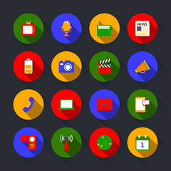 Media icons set