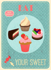 Sweets retro poster