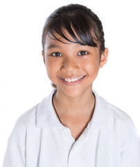 Young Asian school girl in school uniform 
