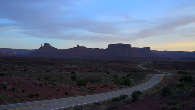 Route 128 near Moab Utah at Sunset Castle Valley, Parriot Mesa, 