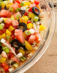 multicolored salsa dip