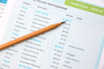 Obraz premium pencil on education document.