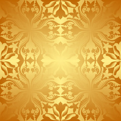 golden background with ornaments or pattern seamless