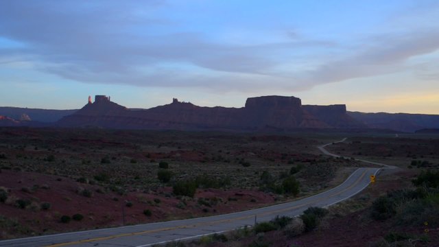 Route 128 near Moab Utah at Sunset Castle Valley, Parriot Mesa, 
