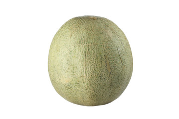 Cantaloupe melon fruit of isolated on white.