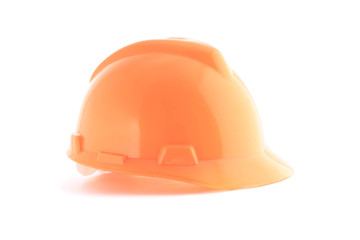 Fototapeta premium Orange helmet isolated on white