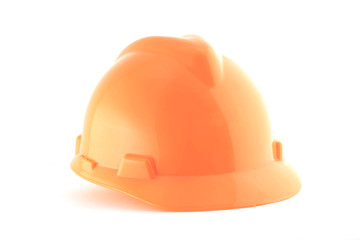 Orange helmet isolated on white