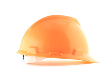 Orange helmet isolated on white
