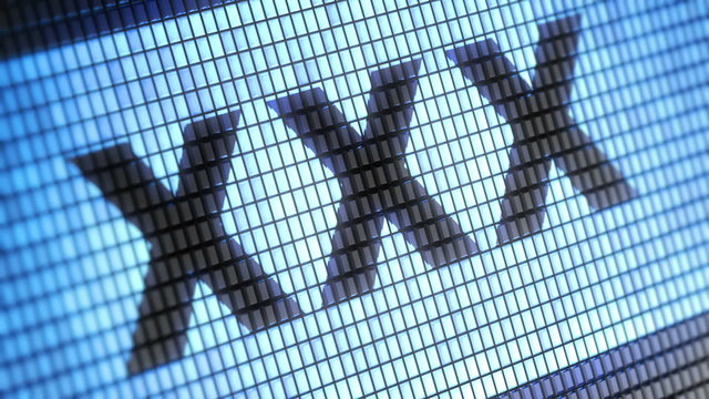 "xxx" on screen. Looping.