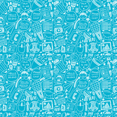 seamless doodle communication pattern
