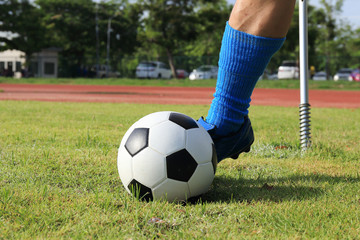 soccer ball on the corner