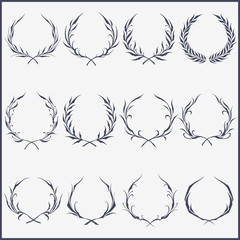 Floral Wreath Ornaments set 03