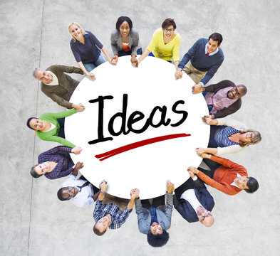 Multi-Ethnic Group of People and Ideas Concepts
