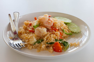 Thai fried rice with crimp
