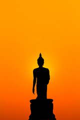 Buddha statue in the sunset, Thailand