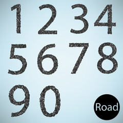 Set number road asphalt texture